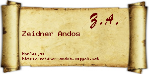 Zeidner Andos névjegykártya